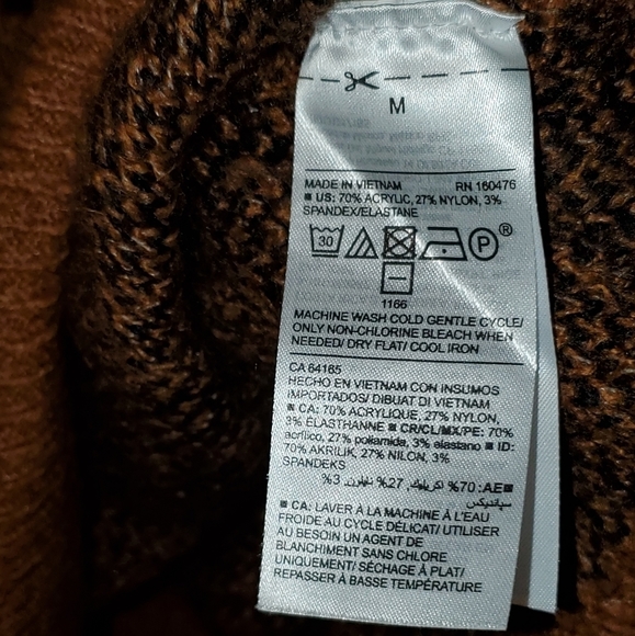 Old Navy Cozy Po-Chee Cheetah Print Long Sleeve Knit Sweater M Brown Cheetah - Picture 3 of 4